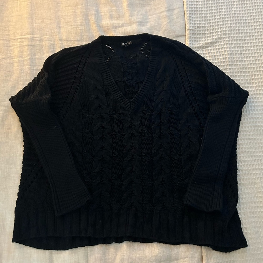 Black Chunky Knit Sweater
